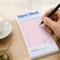 Libretas de visitas personalizadas duraderas, impresas por ambos lados, con hojas numeradas sin carbón, papel estucado para restaurantes y cafeterías