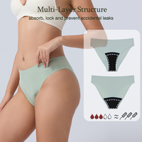 Lynmiss, ropa interior sin costuras para el período, calzones menstruales a prueba de fugas, bragas menstruales suaves sin PFAS para mujer