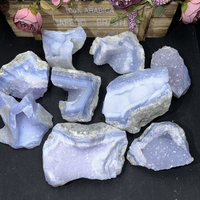 Kindull Raw Blue Lace Agate Spiritual Quartz Fengshui Crystal Rough Druzy Blue Lace Agate pour la guérison
