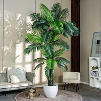 Sanwei Kwai, arbre artificiel en plastique haut de gamme, simulation de palmier vert, ornement, plus de 200 cm, plante en pot bionique pour intérieur/extérieur
