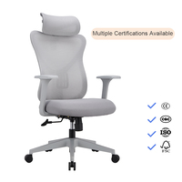 Chaise de bureau ergonomique pivotante de luxe moderne à dossier haut en maille avec soutien lombaire et hauteur réglable, couleurs personnalisables