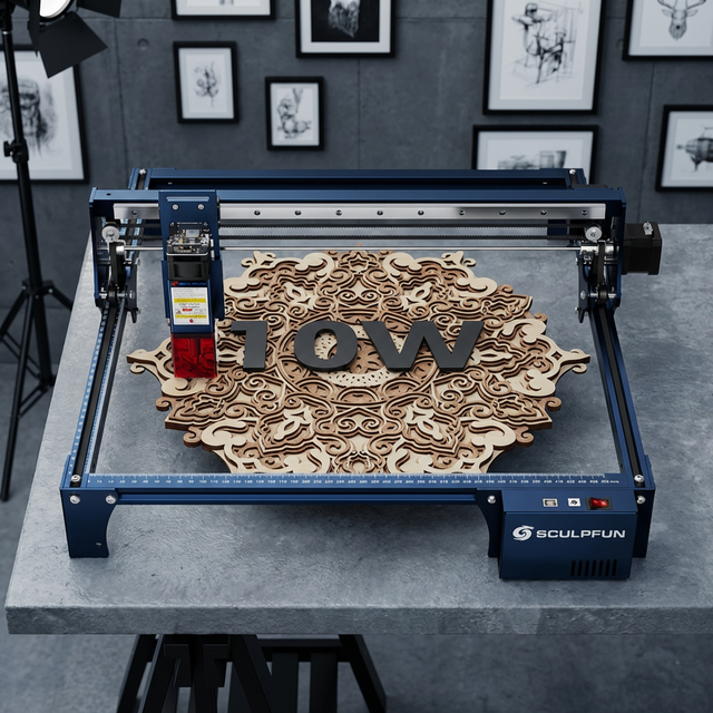 SCULPFUN S30 Series 5W 10W 20W Automatic Air-assist DIY Laser Engraver Metal Wood Laser Engraving and Cutter Machine