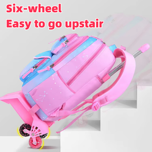 New Rolling Backpack Primary Students Backpack with Wheel Cartoon School Bags 16 Inches Trolley Bags for <strong>Children</strong> School <strong>Luggage</strong> - Product Image 2