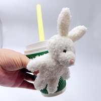 Gobelet en papier jetable pour café, gobelet minimaliste pour thé au lait effet neige, jouets en peluche pour boissons chaudes avec ours en peluche collés
