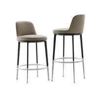 Mobilier moderne nordique à manger de fourrure gris haut tabouret chaises pour salle à manger et restaurant style
