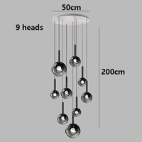 Luminaire suspendu LED en aluminium, design moderne, pour hôtel, bar, couloir, restaurant, escalier, décoration intérieure, personnalisable