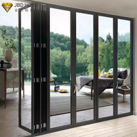 Porte pliante en aluminium à rupture de pont thermique NFRC, moderne, résistante aux intempéries, avec verre anti-impact, pour balcon et jardin