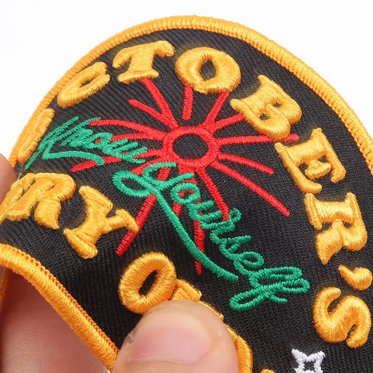 Wholesale custom patch tiger sequin patch hamsa work trouser and top cancer ribbon hands embroidery patches
