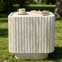 Table basse MGO moderne, table d'appoint en travertin pour salon et projets hôteliers, multifonctionnelle