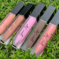Label privé, brillant à lèvres hydratant 5,5 ml, finition brillante, rouge à lèvres mat imperméable 24 heures avec tubes de brillant à lèvres givrés mignons