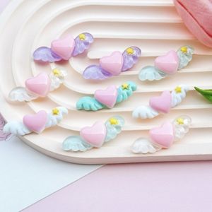 透明ラブウィングスシリーズDIYジュエリーアクセサリー樹脂電話ケース穴靴パッチヘアクリップヘアアクセサリー素材 - Product Image 4