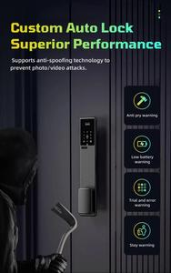 Serrure intelligente Tuya Wifi sans passerelle avec mot de passe temporaire, <span class=keywords><strong>interphone</strong></span> à distance, empreinte digitale 3D, entrée sans clé <span class=keywords><strong>pour</strong></span> porte en bois - Product Image 3