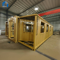 Maison conteneur extensible de 40 pieds, préfabriquée, mini-villa à deux chambres, résistante aux ouragans, installation rapide