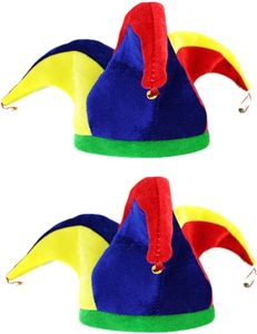 Chapeau de bouffon avec cloche, chapeau de <span class=keywords><strong>cirque</strong></span>, chapeau de bouffon coloré pour Halloween, fête, cosplay, costume de clown, accessoires de déguisement - Product Image 2