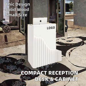 Modern Solid Wood Small Reception Desk Counter Storage Cabinet for Bars Cashiers Lectures Consultations Front Desks - Product Image 2
