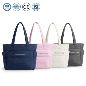 Bolso Tote Acolchado Rosa, Bolso de Hombro Grande y Suave, Bolso de Mano Acolchado para Mujer, Viajes, Venta al Por Mayor, Logotipo Personalizado - Product Image 1