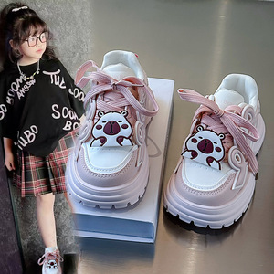 2025 nuevos zapatos deportivos informales para niñas con fondo suave Diseño de Moda de dibujos animados para primavera otoño Plantilla de malla para correr de papá para niños - Product Image 5