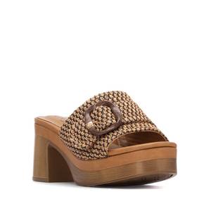 Sandalias de Plataforma con Tacón de 7 cm para Mujer, Modelo Carmela, en Cuero, Talla 37 - Product Image 2