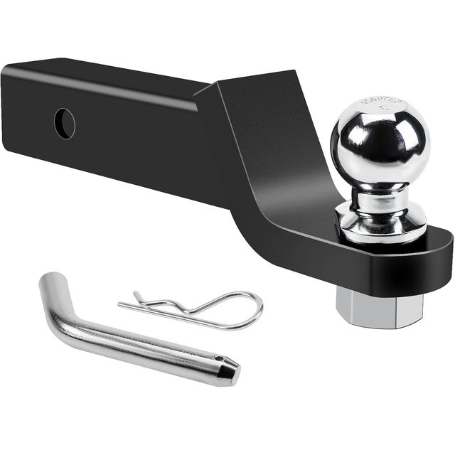 AMBITION Trailer Ball Mount with 2 Inch Ball and Hitch Pin Fits 2in Receiver Max 7500lbs 2 Inches Drop