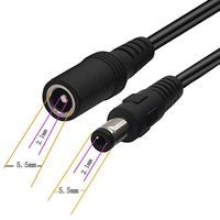 12V 24V DC 5,5*2,1mm Cable de alimentación 1 macho a 2 hembra enchufe DC Power Splitter Y Cable para tira de luz LED CCTV