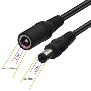 12V 24V <span class=keywords><strong>DC</strong></span> 5,5*<span class=keywords><strong>2</strong></span>,1mm Cable de alimentación 1 macho a <span class=keywords><strong>2</strong></span> hembra enchufe <span class=keywords><strong>DC</strong></span> Power Splitter Y Cable para tira de luz LED CCTV - Product Image 3