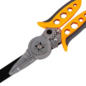 Pinza crimpadora de alambre de acero inoxidable de 16 AWG con entrada frontal, mango de agarre suave de grado industrial para pelar y crimpar cables eléctricos - Product Image 4