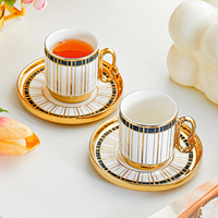Ensemble de tasses à thé et à café en céramique de style européen luxueux et nordique, pour la maison et le bureau, haut de gamme, anti-brûlure, cadeau personnalisé