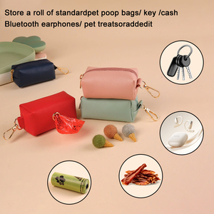 Distributeur portable de sacs à déjections canines en cuir PU pour animaux de compagnie, idéal pour les propriétaires de chats et d'animaux - Product Image 4