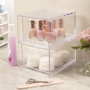 Organiseur cosmétique en acrylique transparent empilable sur mesure, tailles et formes personnalisées pour l'affichage, Yageli - Product Image 3