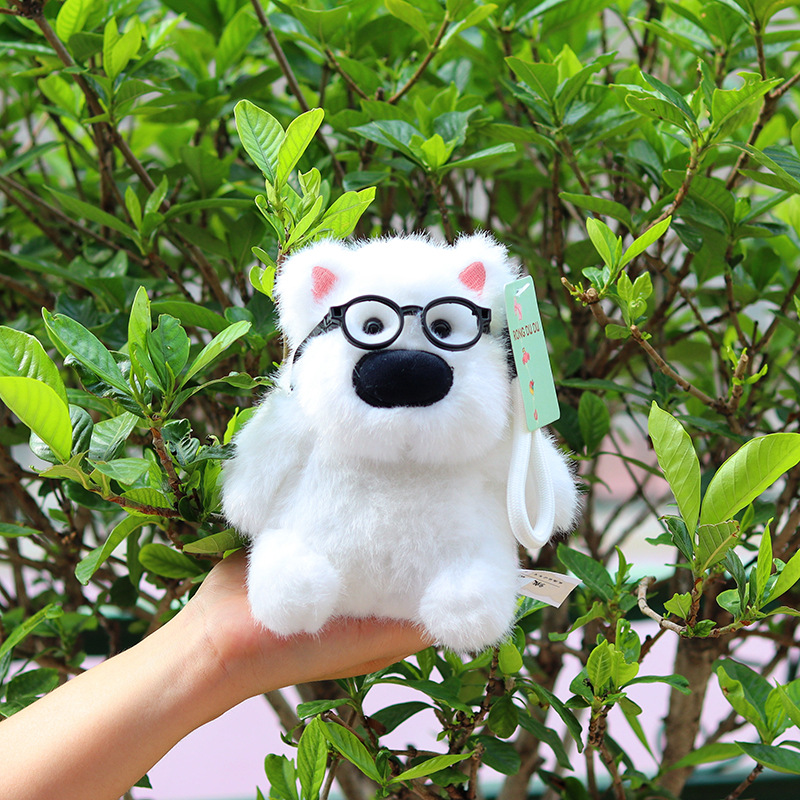 Lying flat dog-white [pendant]]