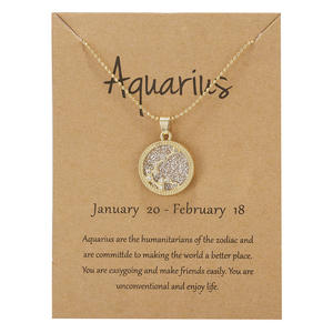 Nouveau <span class=keywords><strong>Jour</strong></span> et Nuit 12 Signe <span class=keywords><strong>Du</strong></span> Zodiaque Collier Plaqué Or <span class=keywords><strong>Horoscope</strong></span> Zodiaque Pendentif Collier avec <span class=keywords><strong>du</strong></span> Carton - Product Image 6