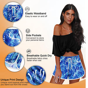 Impression Hawaii <span class=keywords><strong>cocotier</strong></span> femmes Shorts de bain séchage rapide court dames <span class=keywords><strong>plage</strong></span> Shorts de bain grande taille Shorts de bain maillot de bain - Product Image 4