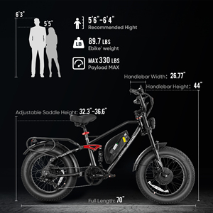Bicicleta Ligera Eahora, Velocidad de 16 MPH, Motor de 2x75W, Batería de Litio de 48V 20Ah, Bicicleta Eléctrica de Montaña con Doble Suspensión y Cuadro de Acero - Product Image 3