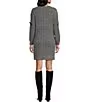 Abito in maglia a trecce con fiocco in nastro da donna, mini abito a maniche lunghe vestibilità ampia per autunno inverno - Product Image 2