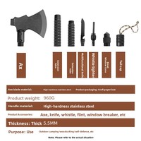 Hache tactique robuste et portable pour abattage, coupe de bois, démontage de véhicules, camping, menuiserie, survie en extérieur, vente en gros