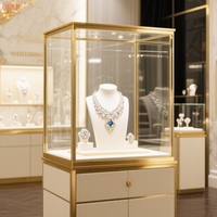 Vente en gros de vitrines à bijoux personnalisées présentoir à bijoux en verre avec serrure pour boutique de diamants