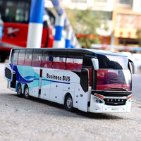 EN STOCK Autobús de Pasajeros SETRA a Escala 1/32 de Aleación Fundida a Presión con Retroceso Vehículos de Juguete Modelo de Autobús Turístico de Metal Fundido