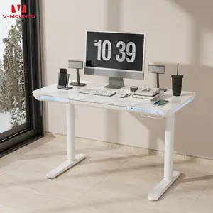 V-mounts ErgoSpot meja modern ergonomis, untuk kantor rumah dengan Strip lampu Rendering LED VM-JSD5-03-G3