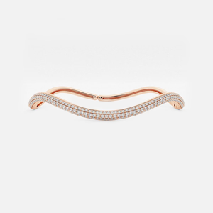 Bracelet jonc ondulé en diamant de laboratoire rond de 1,13 carats, 7 pouces, élégant et étincelant, bijoux fins pour femmes - Product Image 3