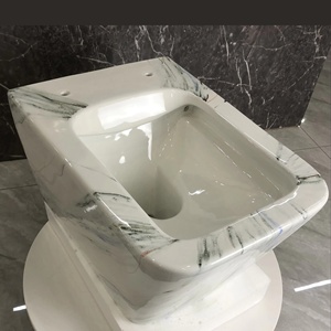 WC Sospeso Fatto a Mano Stile Pittura a Inchiostro Cinese Design Moderno Doppio Scarico Forma Quadrata Personalizzabile per <span class=keywords><strong>Bagno</strong></span> - Product Image 4