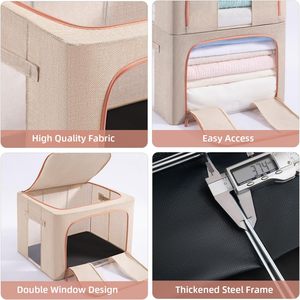 Scatola Pieghevole da 100L per Vestiti, Ecologica e Resistente, Organizer Moderno per Armadio, per Indumenti Stagionali e Biancheria da Letto, Salvaspazio - Product Image 3