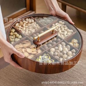 Caja de almacenamiento de madera, diseño creativo para el hogar, caja de almacenamiento de nueve compartimentos para refrigerios y postres, caja de madera maciza para frutos secos - Product Image 4