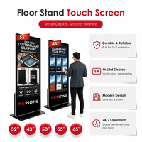 Pantalla Digital Publicitaria con Soporte de Piso LCD de 32/43/50/55/65 Pulgadas, Impresión de Seda con Logotipo Personalizado OEM ODM