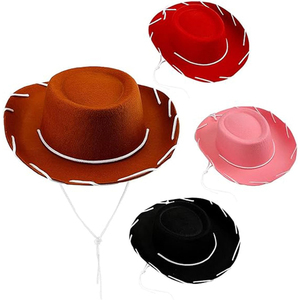 Sombrero de <span class=keywords><strong>vaquero</strong></span> Western Big Brimmed para niños Sombrero de <span class=keywords><strong>vaquero</strong></span> de fieltro para niños - Product Image 4