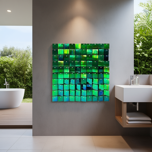 Piastrelle in porcellana per pareti 300 x 300 mm, finitura lucida metallizzata, effetto antiscivolo, per uso interno in bagno - Product Image 2