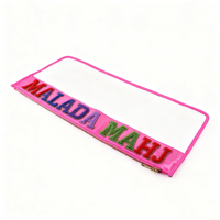 Sacs de rangement Mahjongg transparents cousus de luxe Zipper Top Blue Pink Mahjong Tile Bag avec logo