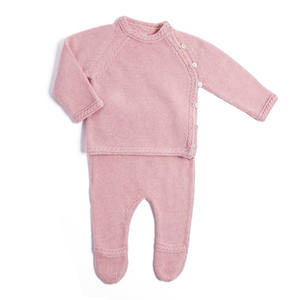 Ensemble de survêtement pour bébé en cachemire et kaschmir personnalisé, mitaine et bonnet pour nouveau-né, vente en gros - Product Image 3