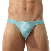 Sous-vêtements G-String pour hommes respirants, à logo personnalisé, taille basse, brillants, avec poche de maintien pour une silhouette accentuée, pour performance en bar gay