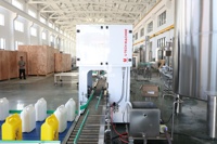 Machine de remplissage de liquide de solution d'hypochlorite de sodium 5L-20L, équipement de distribution de bouteilles de type gravité anti-corrosion