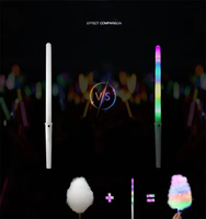 Bâtonnets lumineux LED colorés en gros pour cônes de barbe à papa, bâtonnets de guimauve pour barbe à papa, fournitures pour fêtes néon